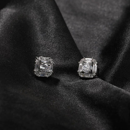 The Baguette Halo Studs