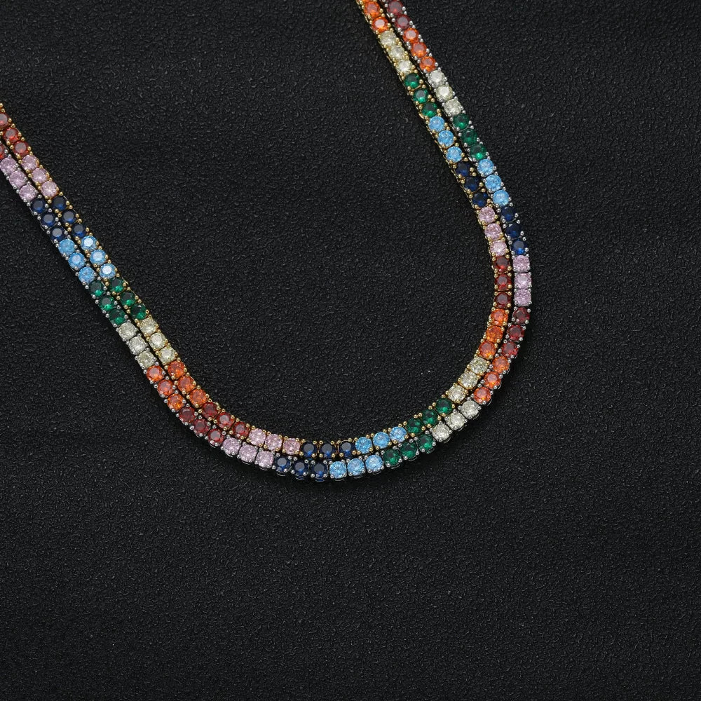 The Rainbow Tennis Chain Necklace & Bracelet Set