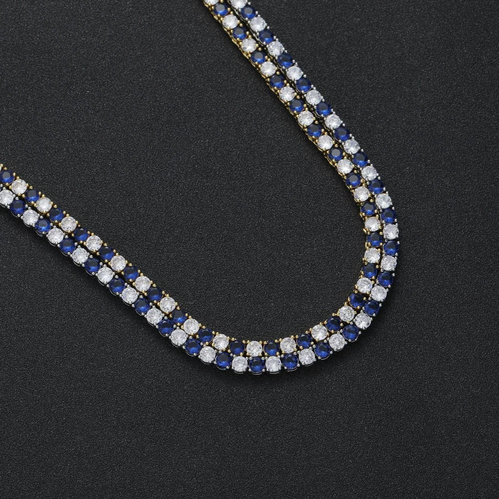 The Sapphire & Ice Tennis Chain Necklace
