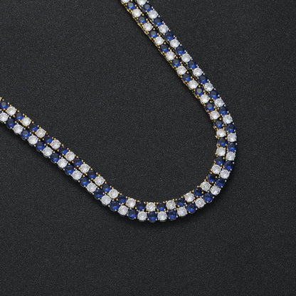 The Sapphire & Ice Tennis Chain Necklace