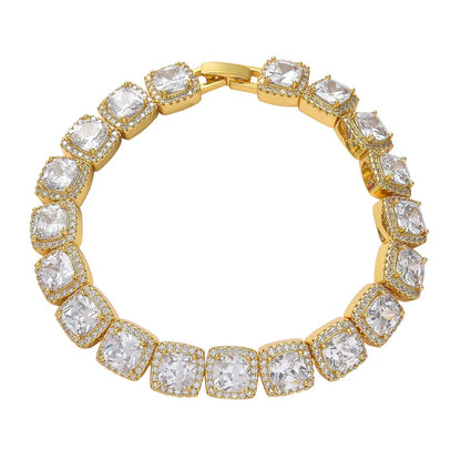 Cushion Halo CZ Tennis Bracelet
