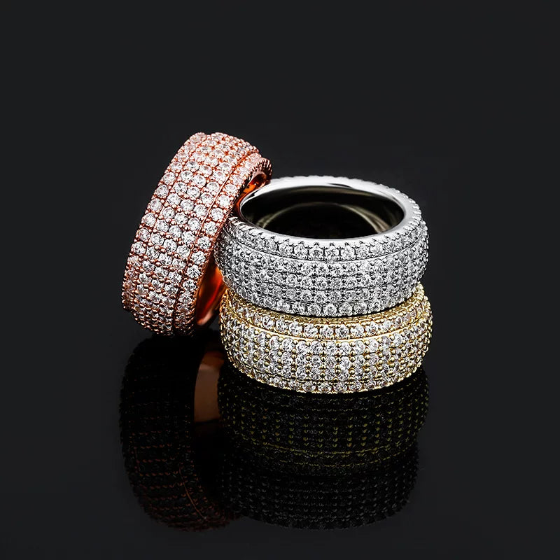 Iced Out 5-Row Pave CZ Ring