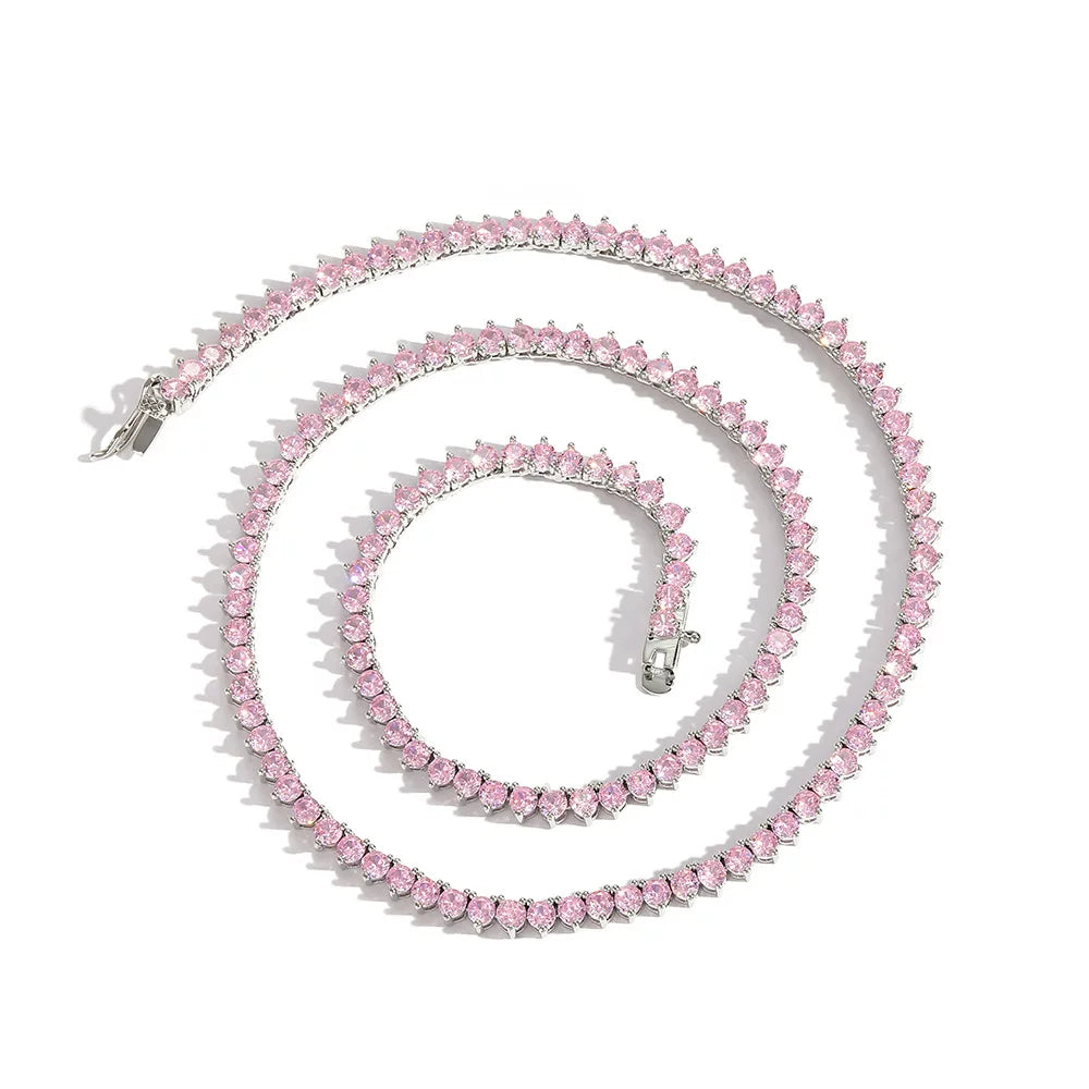Prism Round CZ Tennis Necklace