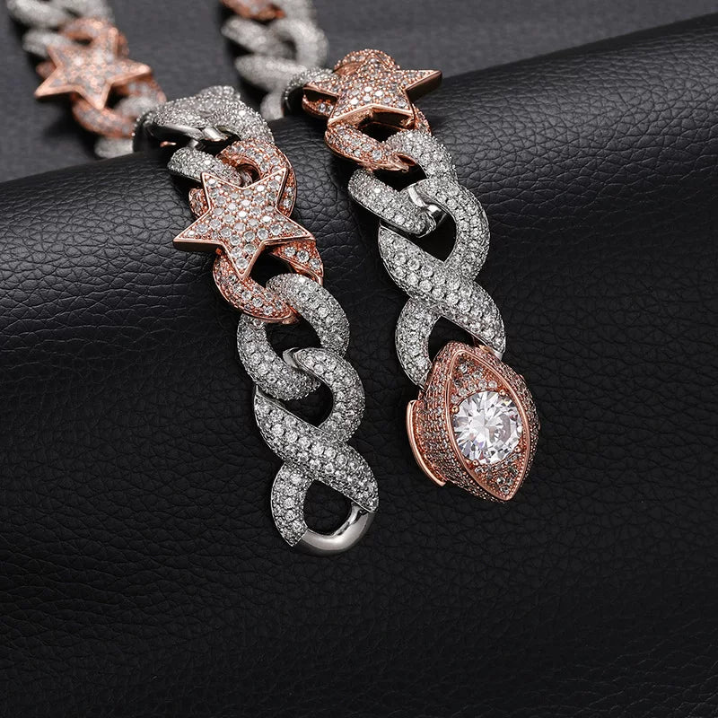 The Stardust Evil Eye Cuban Link Chain Necklace