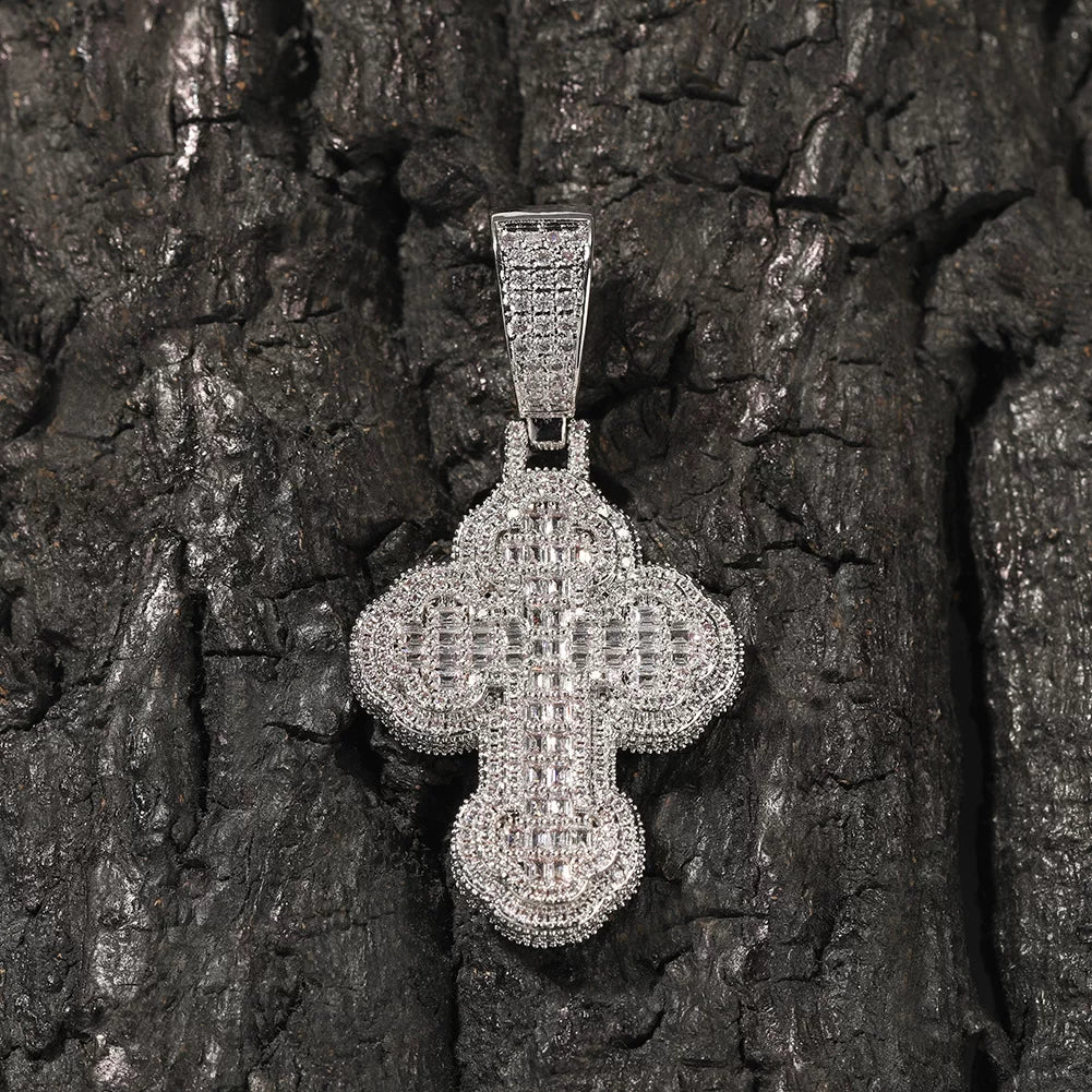 Creed Iced Cross Pendant Necklace