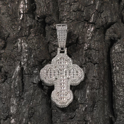 Creed Iced Cross Pendant Necklace
