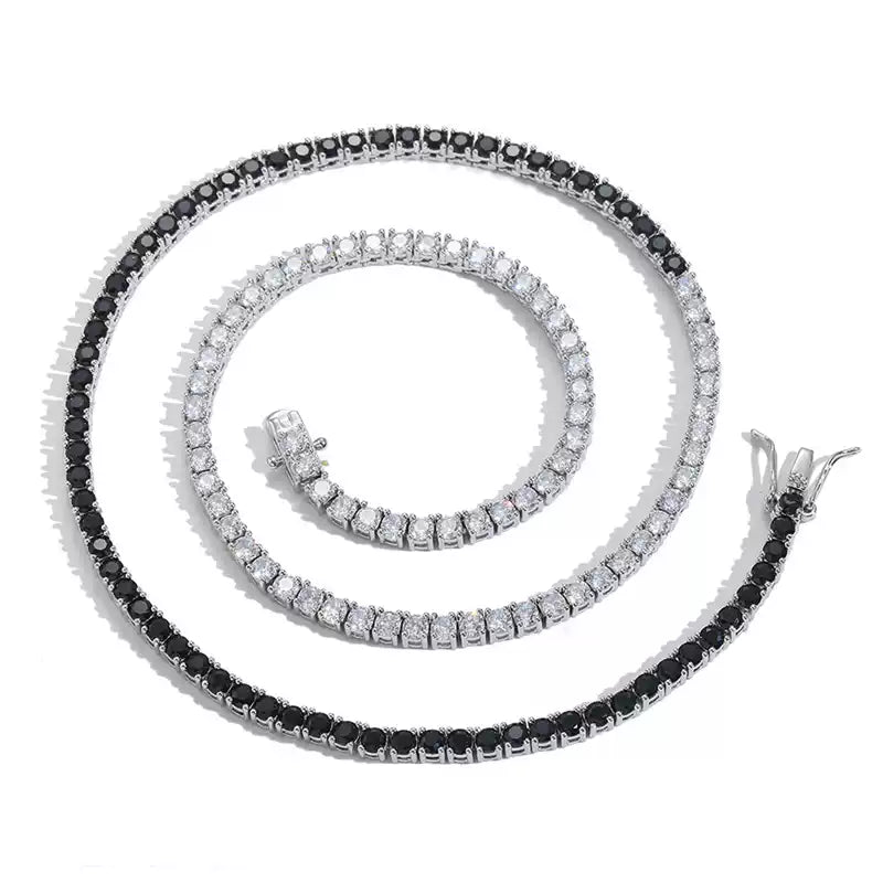 Black & White Zirconia Necklace