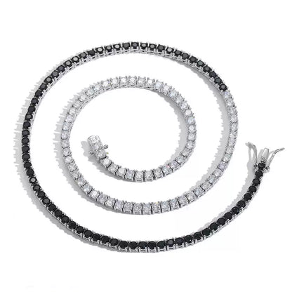 Black & White Zirconia Necklace