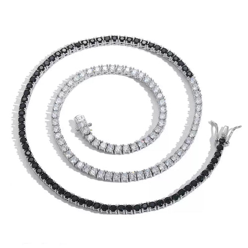 Black & White Zirconia Necklace