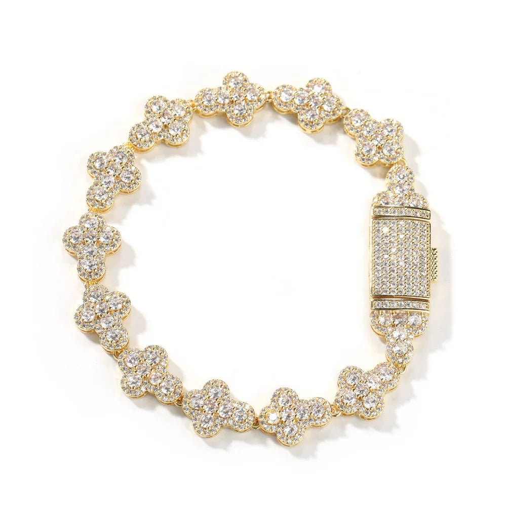 Clover Bloom Iced Flower Bracelet