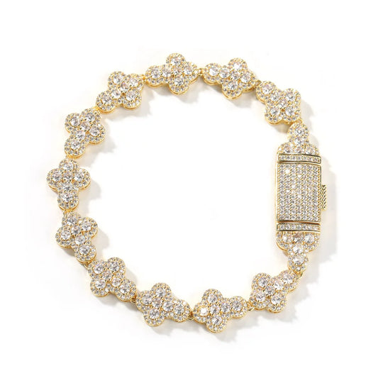 Clover Bloom Iced Flower Bracelet