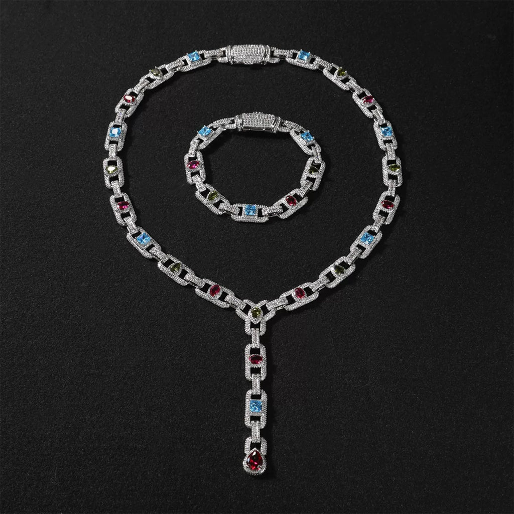 Riviera Gemstone Y-Chain Set