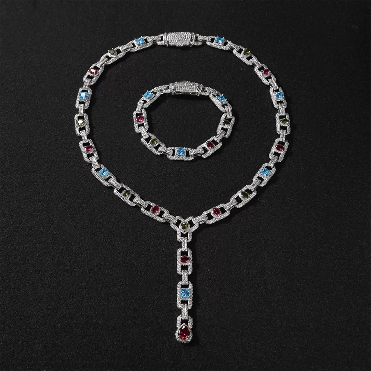 Riviera Gemstone Y-Chain Set