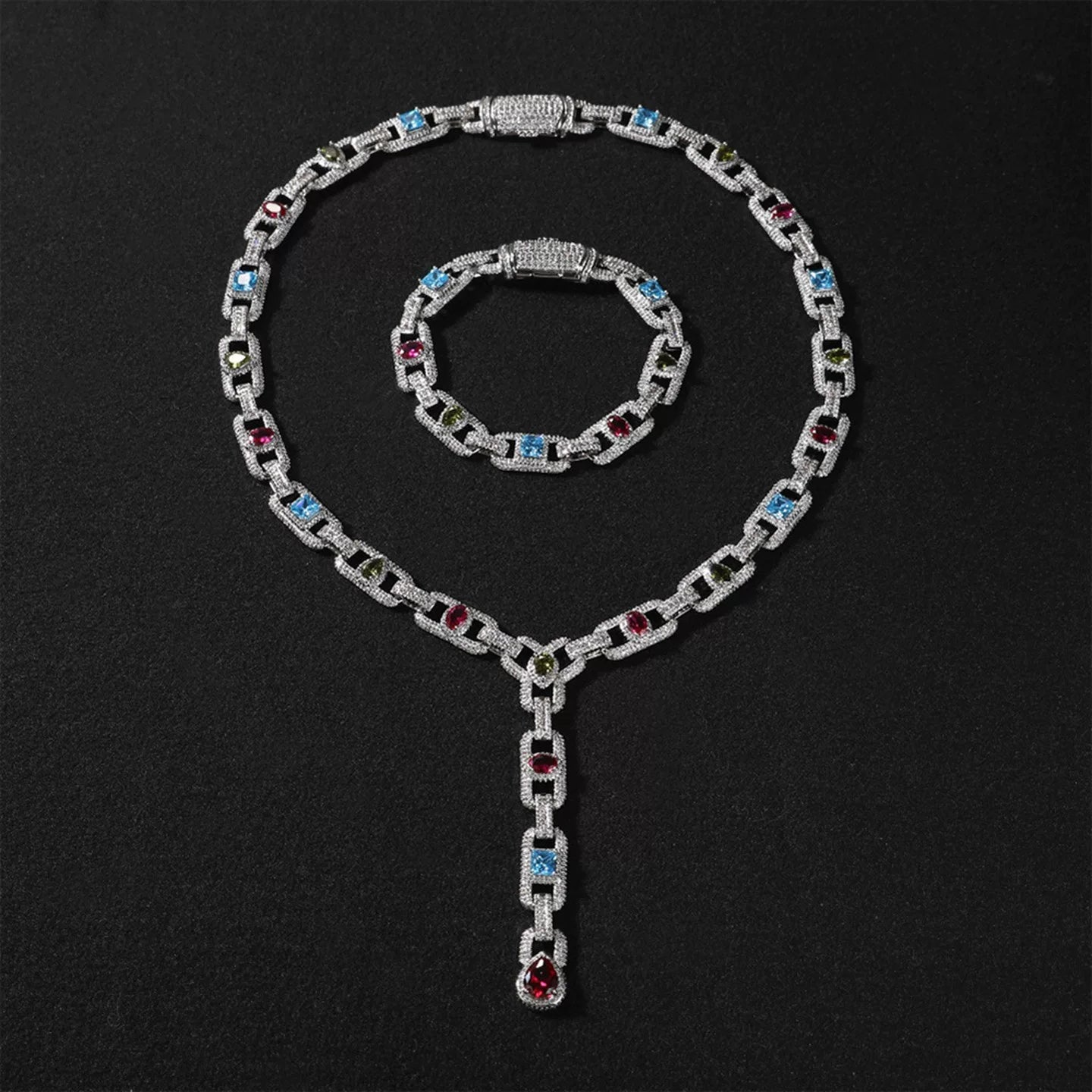 Riviera Gemstone Y-Chain Set