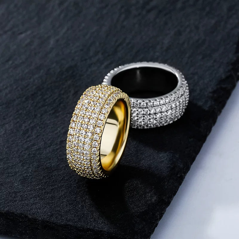 Iced Out 5-Row Pave CZ Ring