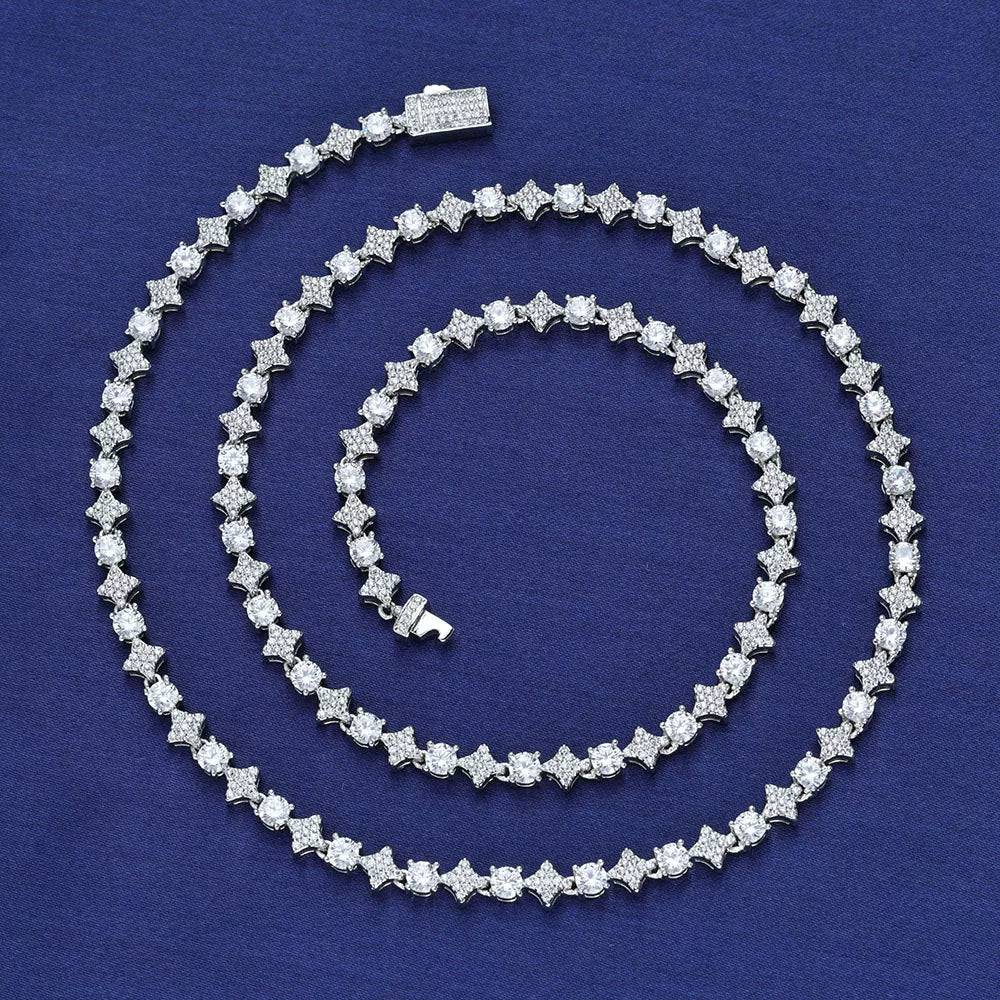 Starburst Prong Tennis Necklace