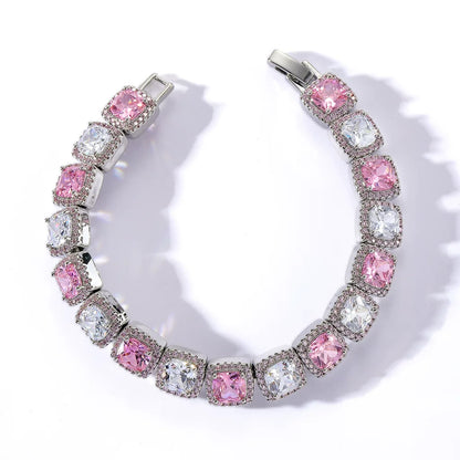 Cushion Halo CZ Tennis Bracelet