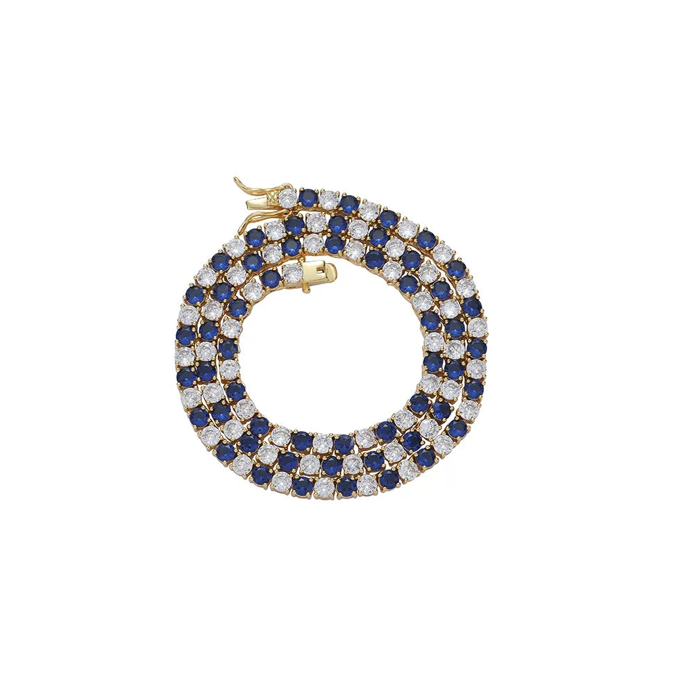 The Sapphire & Ice Tennis Chain Necklace