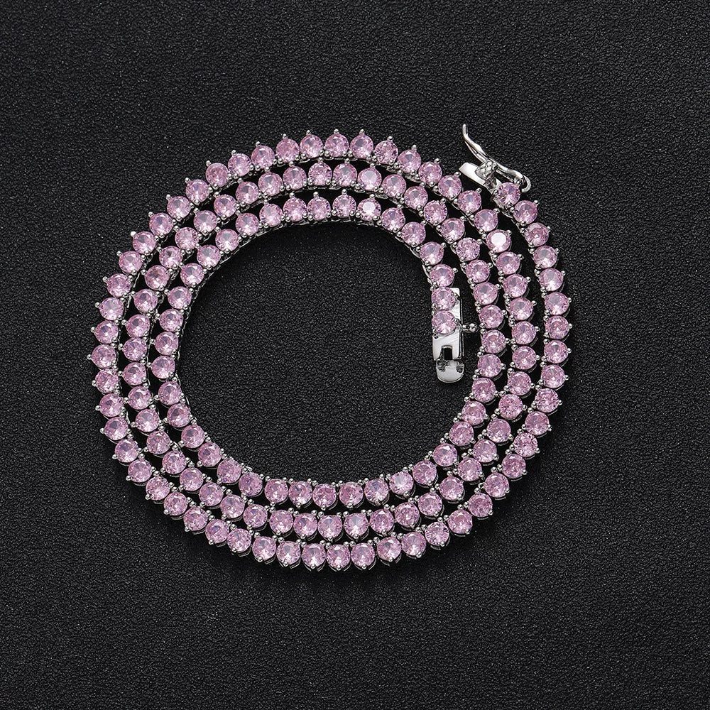 Prism Round CZ Tennis Necklace