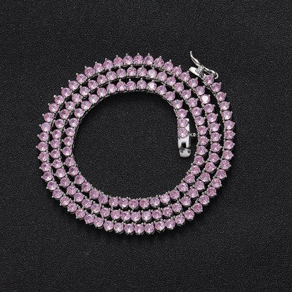 Prism Round CZ Tennis Necklace