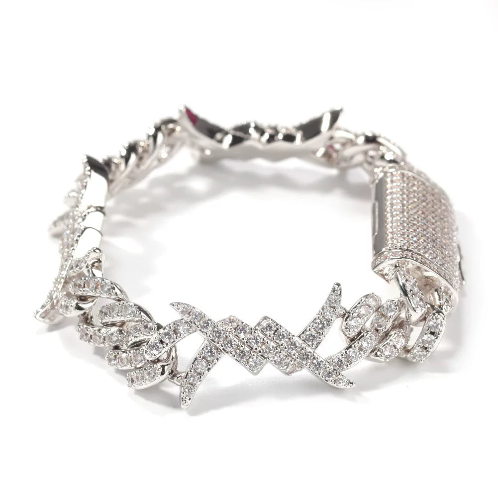 Iced Out Thorns Cuban Link Bracelet