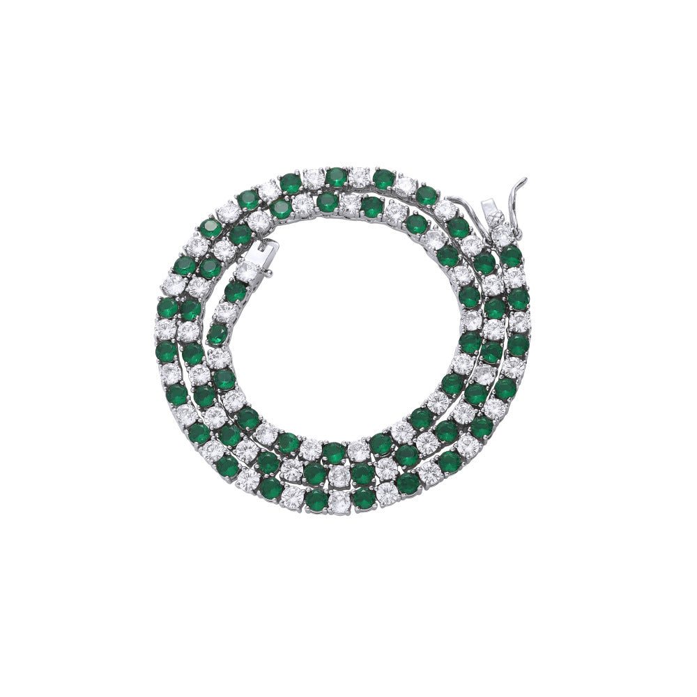 The Emerald & Ice Tennis Chain Necklace