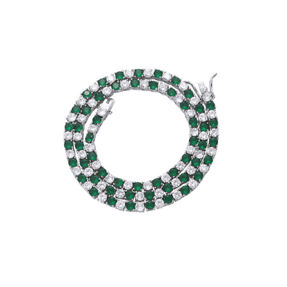 The Emerald & Ice Tennis Chain Necklace