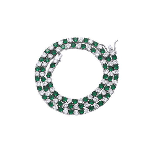 The Emerald & Ice Tennis Chain Necklace
