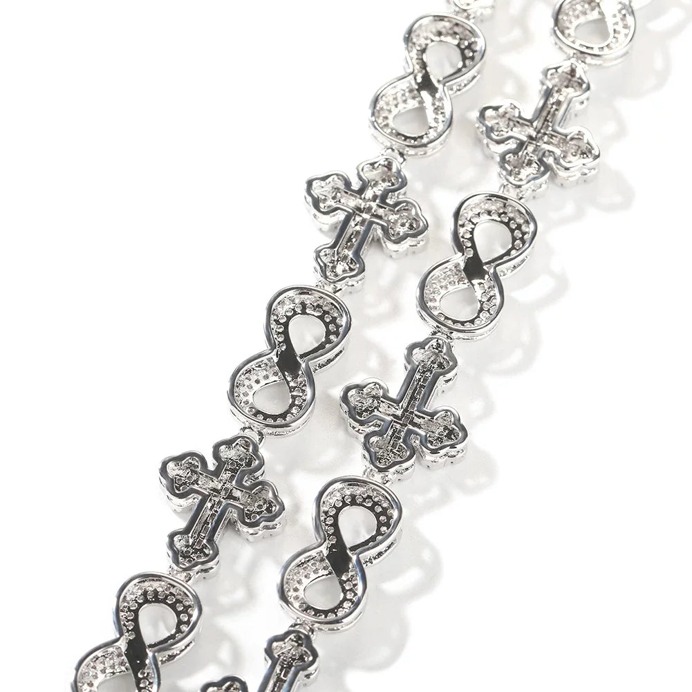 Fleur Infinity Iced Link Necklace