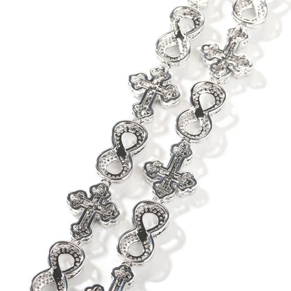 Fleur Infinity Iced Link Necklace