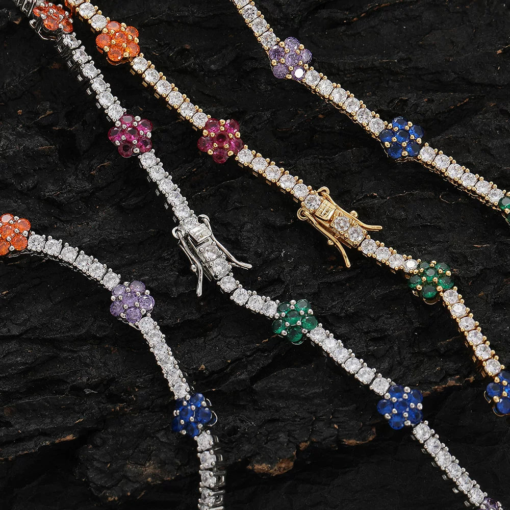 The Rainbow Flower Tennis Chain
