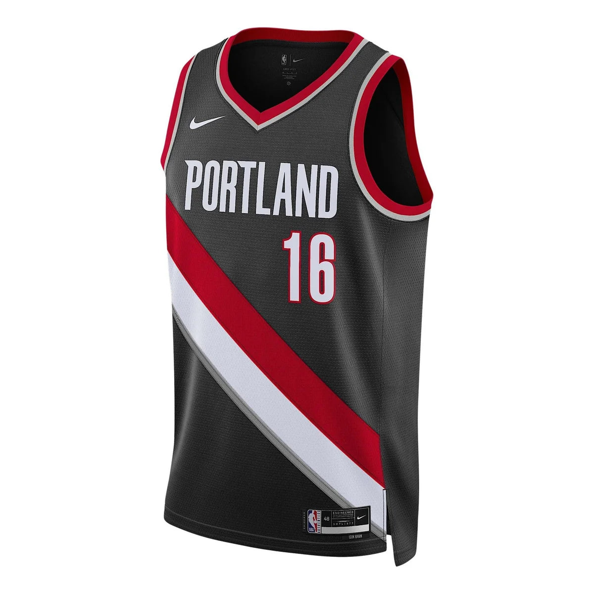 Nike NBA Portland Trail Blazers Icon Edition Jersey 'Yang Hansen #16' Black 2021 (DN2020-021)