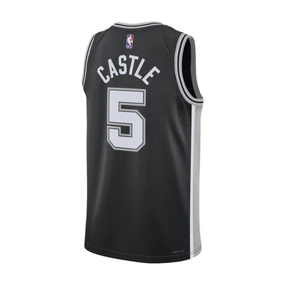 Nike NBA Spurs Icon Edition Jersey 'Stephon Castle #5' Black 2024 (DN2022-017)