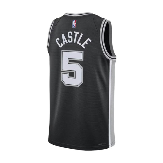 Nike NBA Spurs Icon Edition Jersey 'Stephon Castle #5' Black 2024 (DN2022-017)
