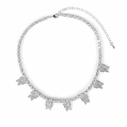 Butterfly CZ Necklace Clean White Background