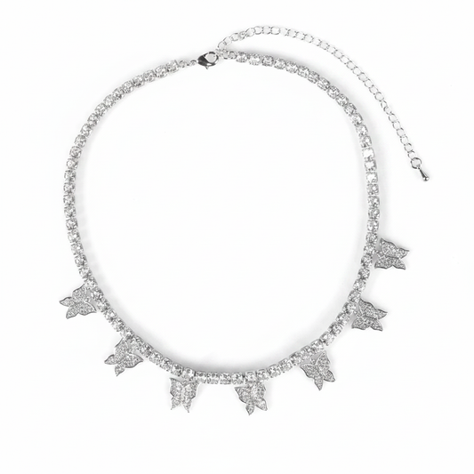 Butterfly CZ Necklace Clean White Background