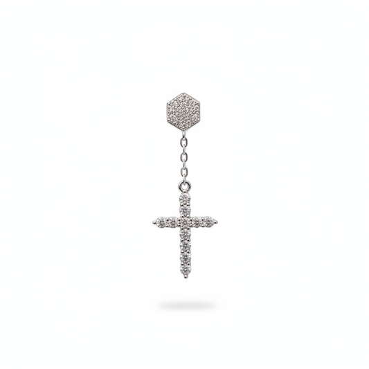 Cross Drop Earrings - Close Up Detail