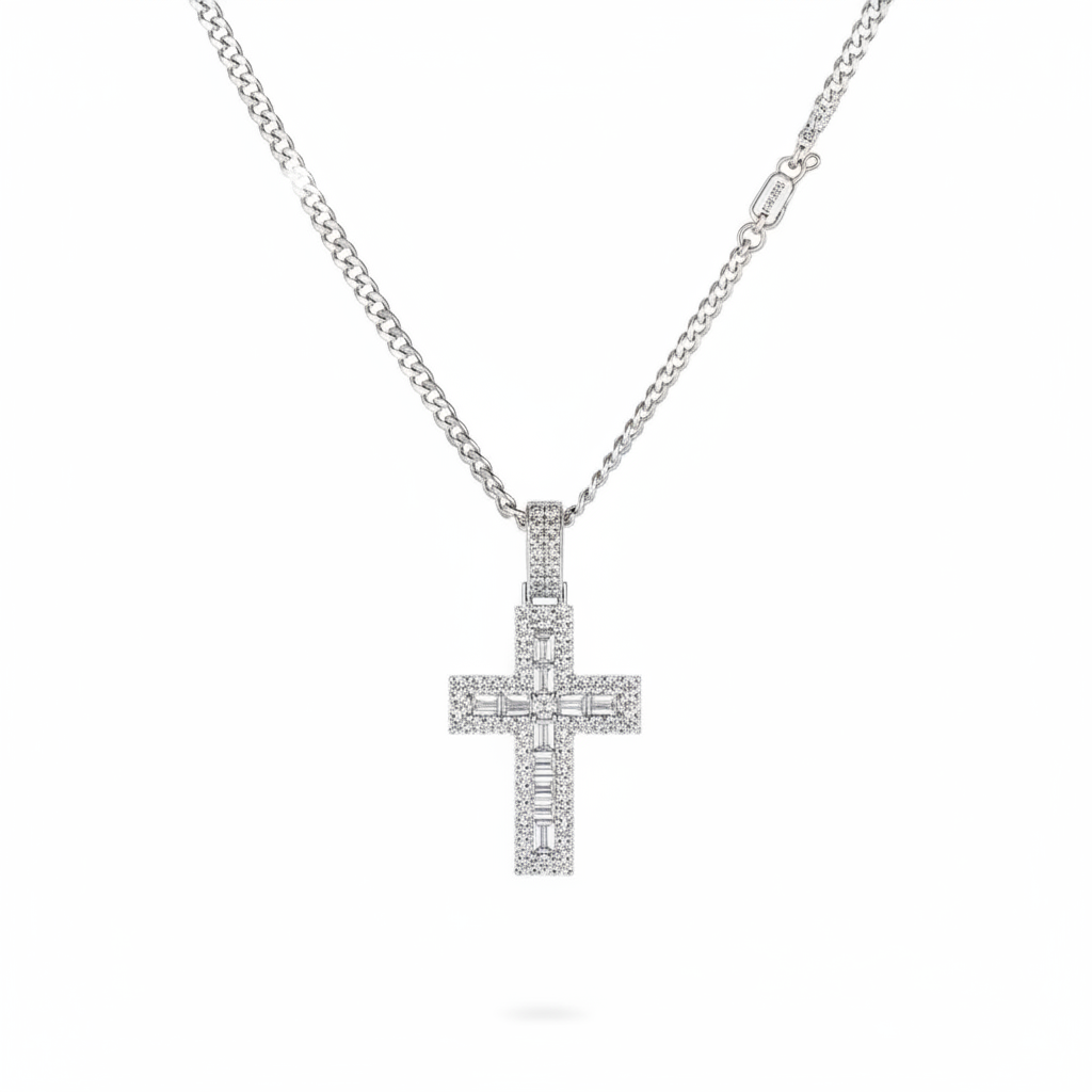 Cross Necklace - Cuban Chain 50cm