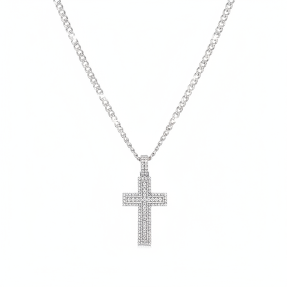Cross Necklace - Cuban Chain 55cm