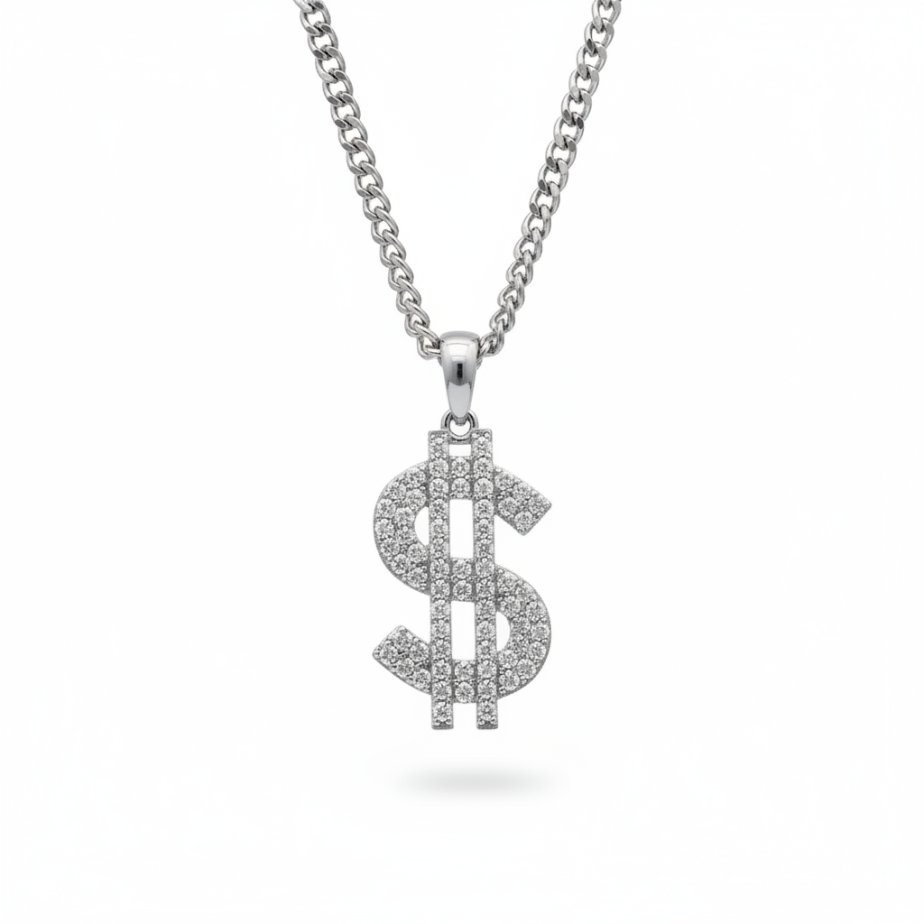 Dollar Sign - Cuban Chain Close Up