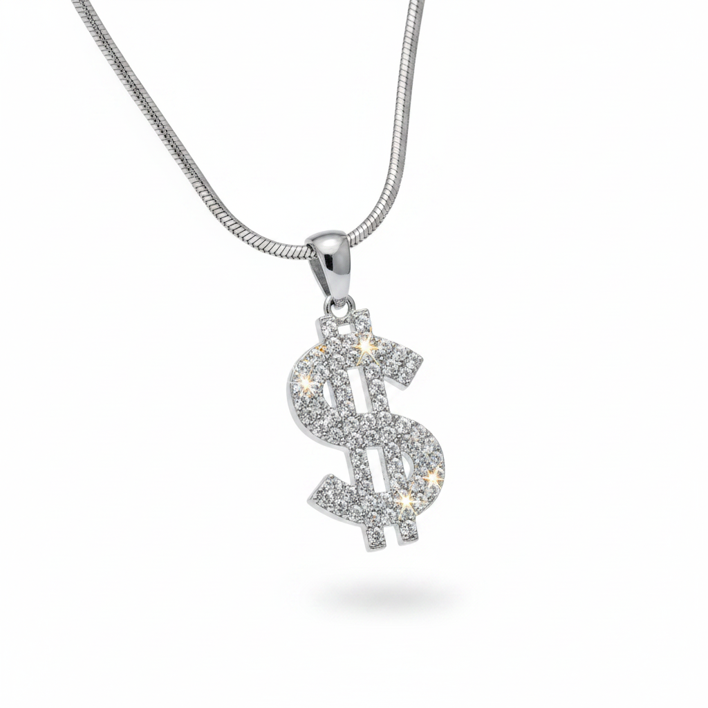Dollar Sign Necklace - Close Up