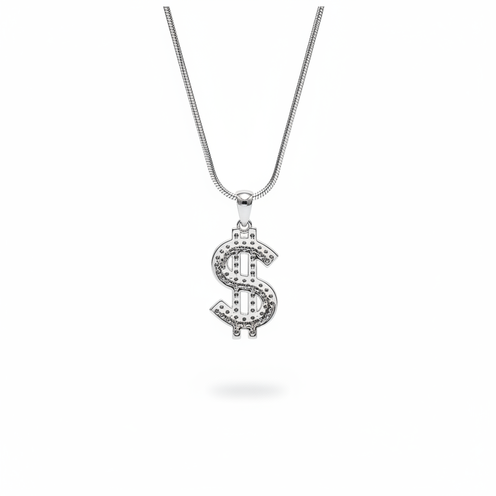 Dollar Sign - Snake Chain Back View
