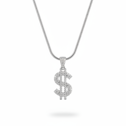 Dollar Sign - Snake Chain Front View