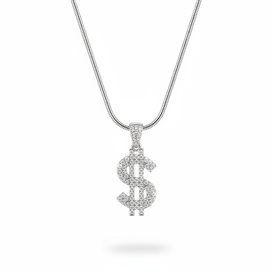 Dollar Sign - Snake Chain Front View