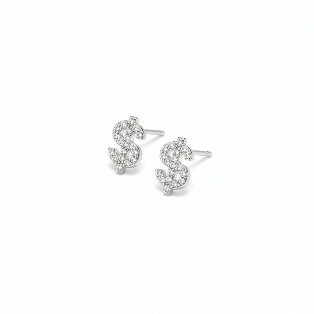 Dollar Sign Studs - Close Up