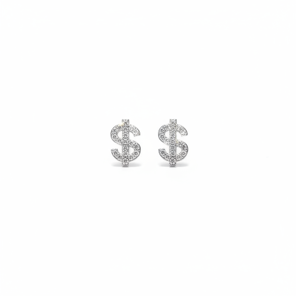 Dollar Sign Studs - Pair Front