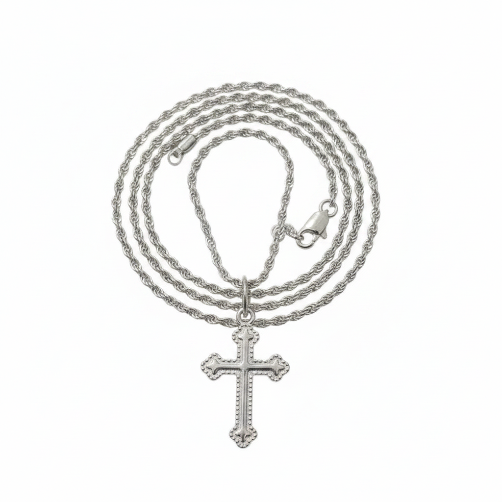 Gothic Cross Coiled White