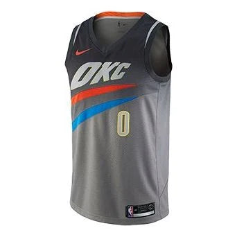 Nike NBA Thunder City Edition Swingman Jersey 'Russell Westbrook #0' Gray 2018 (912134-040)
