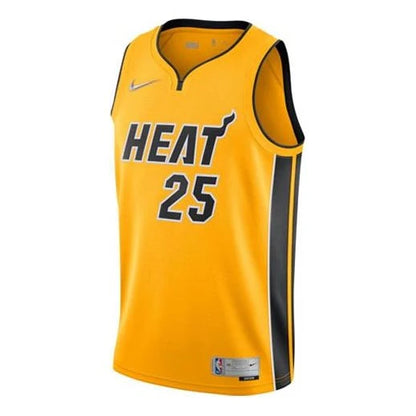 Nike NBA Heat Earned Edition Swingman Jersey 'Kendrick Nunn #25' Gold (CN9934-719)