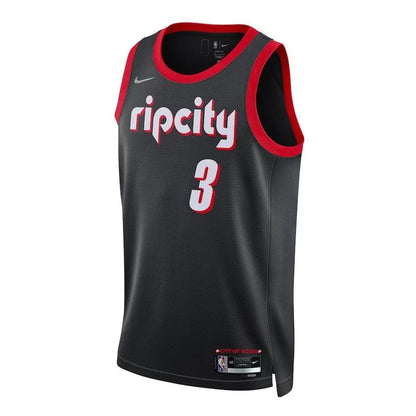 Nike NBA Trail Blazers City Edition Jersey 'CJ McCollum #3' Black 2021 (DB4043-012)